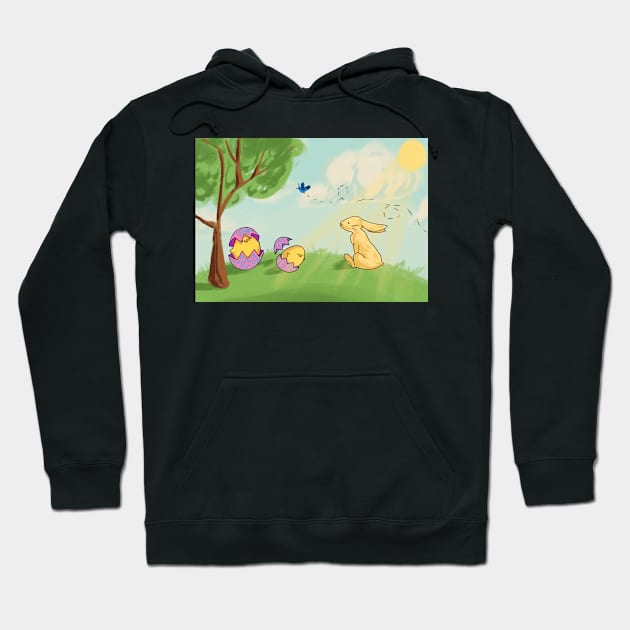 Easter Bunny Easter Eggs Hatched Hoodie by PreeTee 